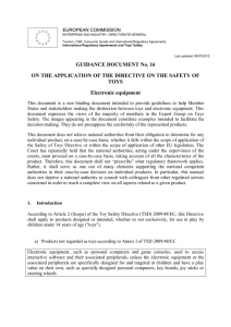 Guidance document on electronic equipment