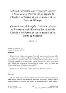 Soledad y filosofía. Las críticas de Diderot a Rousseau en el Essai