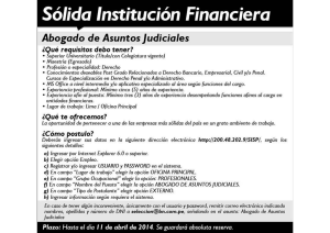 Convocatoria Abogado de Asuntos Judiciales