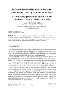 El Catedrático de Historia del Derecho: Don Rafael Gibert y