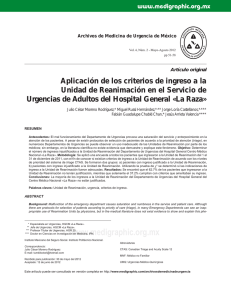 Aplicación de los criterios de ingreso a la Unidad de Reanimación