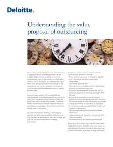 Understanding the value proposal of outsourcing