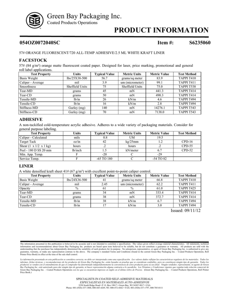 Product Information