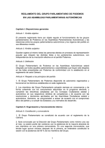 Reglamento del grupo parlamentario de Podemos en las Asambleas
