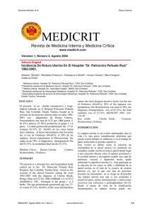 Incidencia De Rotura Uterina En El Hospital “Dr. Patrocinio Peñuela