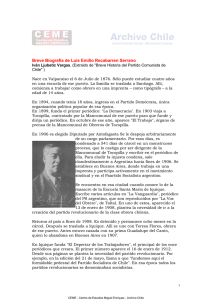 Breve Biografía de Luis Emilio Recabarren