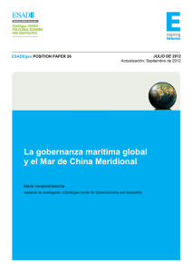 La gobernanza marítima global y el Mar de China Meridional
