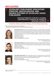 Scholarly publishers` indicators - El profesional de la información