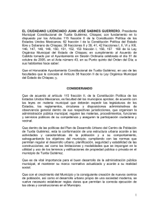 Reglamento de Construcción para el Municipio de Tuxtla Gutiérrez