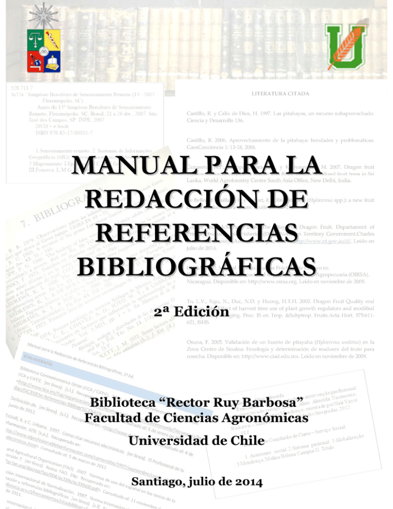 Manual Para La Redacción De Referencias Bibliográficas