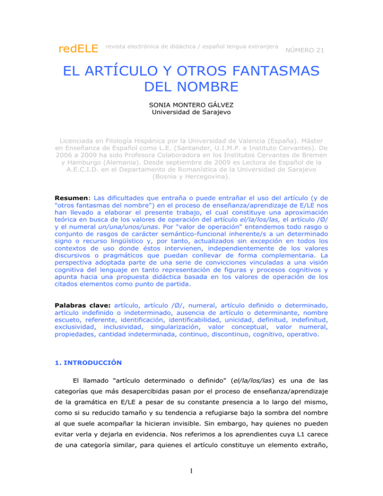 TS 14 El Artículo | Palabra | Sustantivo