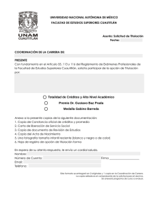 Totalidad de Créditos y Alto Nivel Académico Premio Dr. Gustavo