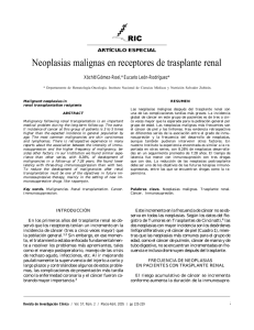 Neoplasias malignas en receptores de trasplante renal