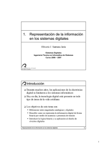 1. Representación de la información en los sistemas digitales