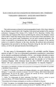 Los CONCILIOS ECLESIÁSTICOS HISPANOS DEL PERÍODO