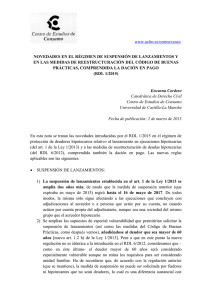 Novedades en el régimen de suspensión de