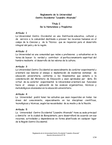 Reglamento de la Universidad Centro Occidental &ldquo;Lisandro Alvarado&rdquo;