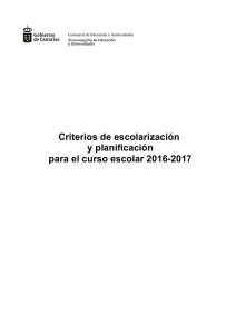 Criterios de escolarización 2016-2017