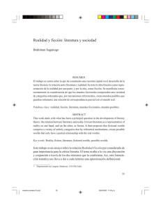 Realidad y ficci&oacute;n: literatura y sociedad