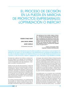 el proceso de decisión en la puesta en marcha de proyectos