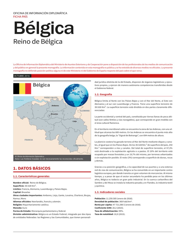 Bélgica - Ministerio De Asuntos Exteriores Y De Cooperación