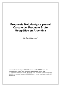 Propuesta metodológica para el cálculo del Producto Geográfico