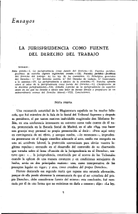 Jurisprudencia como Fuente del Derecho Laboral