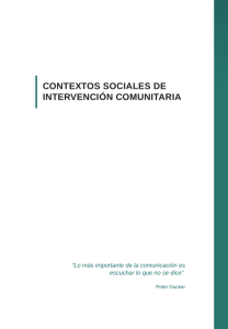 CONTEXTOS SOCIALES DE INTERVENCIÓN COMUNITARIA