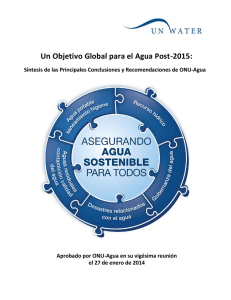 Un objetivo global para el agua post-2015. Síntesis