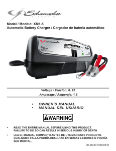 XM1-5 Automatic Battery Charger / Cargador de batería automático