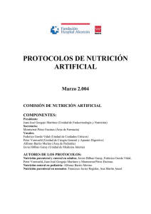 protocolos de nutrición artificial