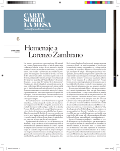 Homenaje a Lorenzo Zambrano