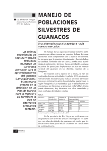 MANEJO DE POBLACIONES SILVESTRES DE GUANACOS