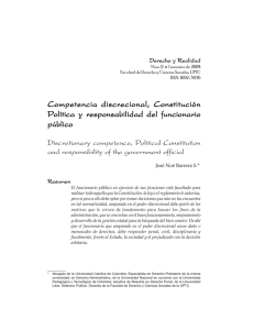 Competencia discrecional, Constitución Política y responsabilidad