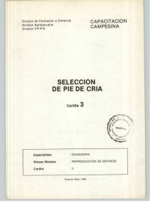 selección de pie de cria - Repositorio Institucional del Servicio