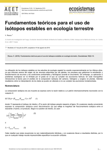 Fundamentos teóricos para el uso de isótopos estables en ecología