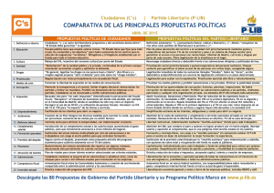 COMPARATIVA DE LAS PRINCIPALES PROPUESTAS - P-LIB