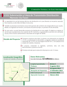 1321 Subestación y Línea de Transmisión Distribución Noreste