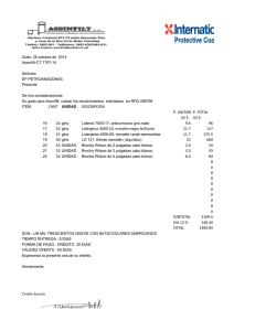 DESCRIPCION P. UNITARI P. TOTAL US $ US $ 9.6 96 Lidergloss