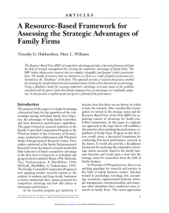 A Resource-Based Framework for Assessing