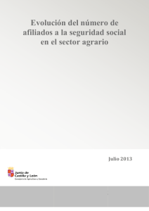 Evolución del número de afiliados a la Seguridad Social en el sector