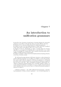 An introduction to uni cation grammars