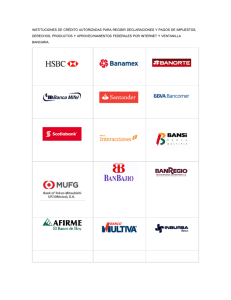 instituciones de crédito autorizadas para recibir