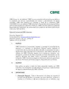 CBRE Group, Inc. (en adelante “CBRE”) es una compañía