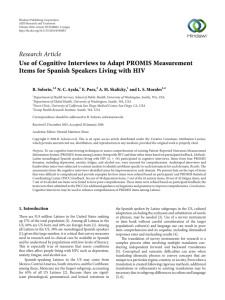 Use of Cognitive Interviews to Adapt PROMIS Measurement Items