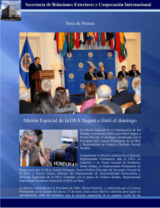 Misión Especial de la OEA llegará a Haití el domingo