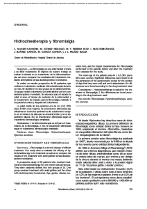 Hidrocinesiterapia y fibromialgia