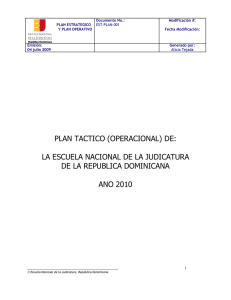 plan tactico (operacional) - Escuela Nacional de la Judicatura