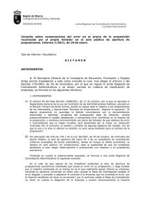 Consulta sobre consecuencias del error en el precio de