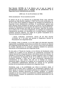 Real Decreto 148/1996, de 5 de febrero, por el